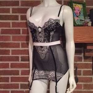 Victoria’s Secret black garter slip